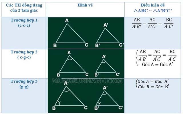 2 tam giác đồng dạng có những tính chất nào?