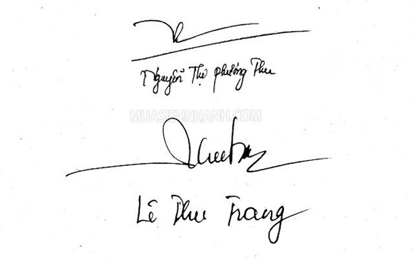 Chữ ký đẹp tên Trang, Thu