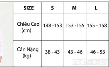Size S phù hợp bạn nữ có cân nặng từ 38 - 43kg